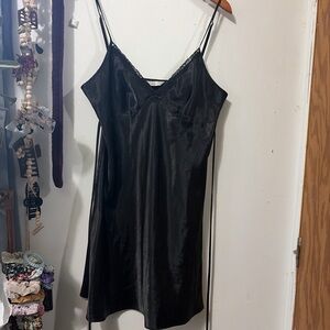 Adonna Black Satin Chemise